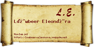 Löwbeer Eleonóra névjegykártya